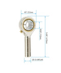 Solid Forge Spherical Rod End Bearing 3/8 Bore Left Hand Male Thread Joint Kit, 25.1mm diameter, sturdy metal design.