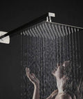 16 Inch Square Rain Shower Head With Ultra Thin Profile High Pressure Waterfall Showerhead In Brushed Nickel 304 Stainless Steel
