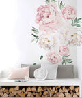 Peony Flowers Wall Sticker In Vintage Pink For Modern Homes Dope Removable And Reusable Floral Wall Art You Can Reposition Made In The USA