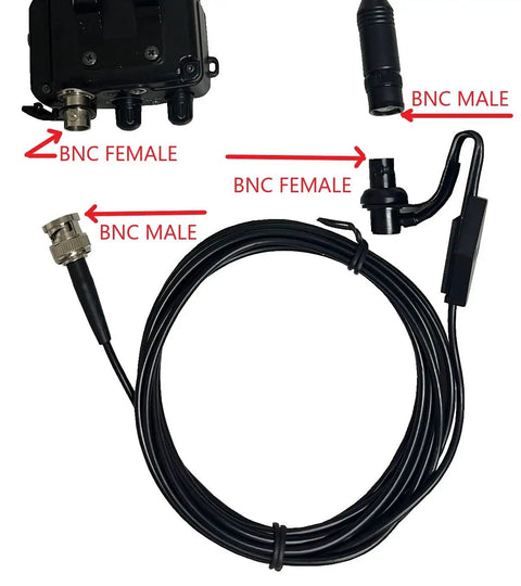 Window Clip Mount For Handheld Antenna With 10Ft RG174 Coax Cable No Drill Car Bracket BNC Female To BNC Male Connector Black