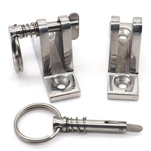 4 Pack Bimini Top Deck Hinge With Pin And Ring 316 Stainless Steel Free Installation Screws Included Corrosion Resistant Polished Finish
