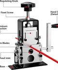 Manual Wire Stripping Machine For Copper Wire 0.06 To 1 Inch Gauge shown with drill powered hand crank and adjustable components.