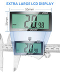 6 Inch Digital Caliper With Extra Large LCD Screen For Precision Measurement Stainless Steel Vernier Caliper For Inches Millimeters And Fractions