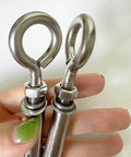 2 Pack M8 Stainless Steel Expansion Eyebolts Heavy Duty Beefy Shoulder Lag Ring Bolts Lifting Hardware With Nut