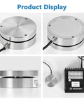 Industrial Grade Load Cell Sensor With Indicator Display, 0.1 Percent High Precision Readouts For Tiny Weight And Force Changes, Pro Grade Compression Sensor Kit For Testing, Calibration, And DIY Projects, stainless steel round load cell with display