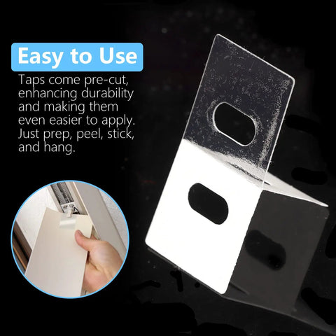 25 Pair Clear Vertical Blind Repair Tabs For Snapping Back Torn Slats Top Shelf Pvc Replacement Clips shown as pre-cut clear tabs for easy application.