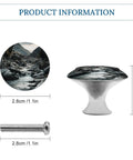 River And Gray Rocks Round 1.1 Inch Hole Center Cabinet Handles Drawer Pulls Solid Stainless Steel With Screws Included For Dresser Bathroom Kitchen Door