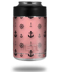 Nautical Anchors Away Pink Skin Wrap For Yeti Colster And RTIC Can Coolers, Decal Sticker Only, Waterproof And UV Protected
