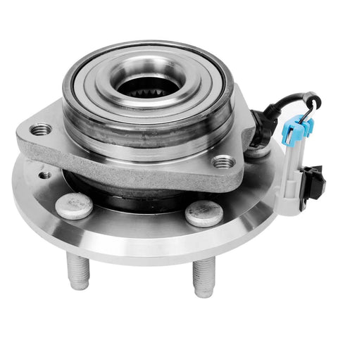 Close-up of 4 Piece Front And Rear Wheel Bearing Hubs Assembly With ABS For Chevy Equinox Captiva Sport Pontiac Torrent Saturn Vue Suzuki XL7 2007 To 2015 5 Lug Kit Ready To Roll