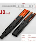 Heavy Duty Steel Drawer Slides Bottom Mount Concealed Design Smooth Glide Buffer Cabinet Hardware Set Of Two 10 inch tracks with cushioning.