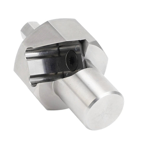 Premium Bench Dog Hole Chamfer Reamer Tool 20mm Woodworking Cutter with polished finish and hex shank for electric drill.