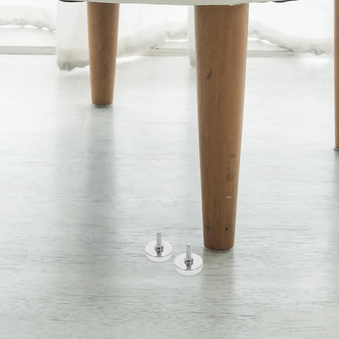 6Pcs Adjustable Furniture Leveling Feet For Tables And Wood Legs, Heavy Duty Iron And Plastic Construction With M8 Thread, Easy Install No Sweat Stability Boosters For Home And Office, Fits Most Furniture. Adjustable feet under wooden table legs
