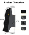 Rock Solid Solar Wall Lights With Up And Down Next Level Glow Built For Outdoor Patios Featuring All Season LED Beads dimensions diagram showing size and features.