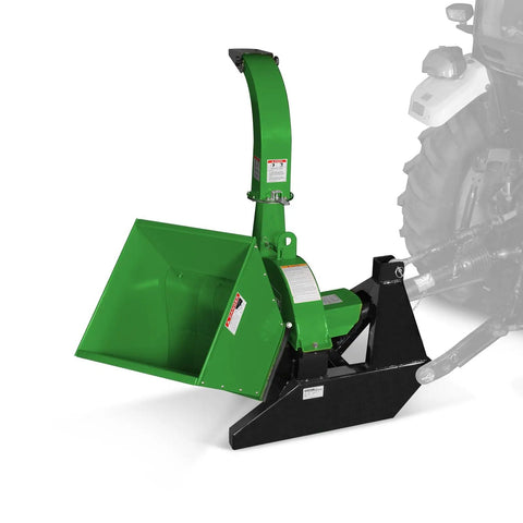 4 Inch PTO Powered 3 Point Wood Chipper Shredder Mulcher Attachment For Tractors Up To 45HP With PTO Shaft Included BX42S Green
