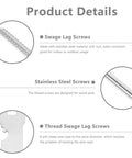 Product details of 3/16 Inch Stainless Steel Threaded Lag Screws Cable Railing Kit With Left And Right Hand Threads For DIY Deck Railing