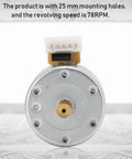 Smooth Running 3 Speed Turntable Motor Replacement, DC 12V Brush Electric with 25 mm mounting hole and 78 RPM speed.