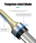 Close-up of Top Tier 12.7Mm Half Inch Shank Router Bit Double Ball Bearing Design with sharp tungsten steel blade.