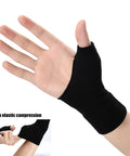 Breathable Wrist And Thumb Compression Gloves With Soft Gel Pads For Tendonitis Arthritis And Carpal Tunnel Relief For Hand And Wrist Pain All Day Comfort One Pair, black compression gloves on hand