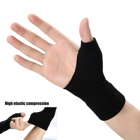 Breathable Wrist And Thumb Compression Gloves With Soft Gel Pads For Tendonitis Arthritis And Carpal Tunnel Relief For Hand And Wrist Pain All Day Comfort One Pair, black compression gloves on hand
