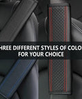Universal Car Seat Belt Cover Pads Crafted From Breathable Leather With Thick Soft Sponge Padding To End The Shoulder Tug and keep your daily drive smooth, featuring three color styles.
