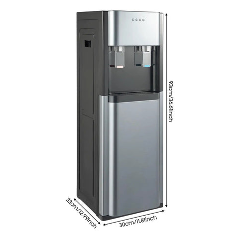 Bottom Loading Water Cooler Dispenser for 5 Gallon Bottles with Hot and Cold Water, Stainless Steel Inner Tank, Dark Gray Unit