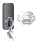 2 Pack Clear Deadbolt Lock Safety Covers For Glass Doors, Transparent Sticky Protector, Kid Safe, Easy Check Lock Status