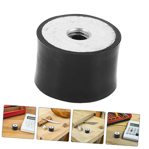 8 Pack Heavy Duty Rubber Vibration Isolation Pads With Dual Female Thread Shock Absorber Mounts, Cylinder Anti Vibration Dampers For Industrial Equipment, Quiet Buffer To Cut Noise And Protect Machinery, black threaded pad