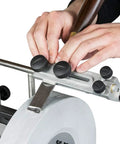 Top Shelf Water Cooled Sharpening System For Keeping All Your Edges Slick And Fly On Every Woodworking Project Featuring smooth setup and hands adjusting sharpener.