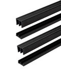 One Quarter Inch Panel Sliding Door Track Kit 48 Inch Black Plastic Upper And Lower Set USA Made Pack Of 2 All Inclusive Sliding Door System