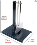 Hands On High School Physics Lab Damping Demonstrator With Adjustable Magnetic Field And Aluminum Versus Copper Plate Comparison, side view with dimensions