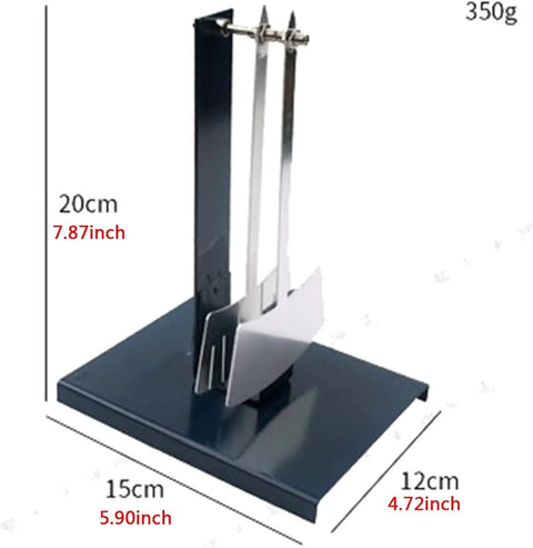 Hands On High School Physics Lab Damping Demonstrator With Adjustable Magnetic Field And Aluminum Versus Copper Plate Comparison, side view with dimensions