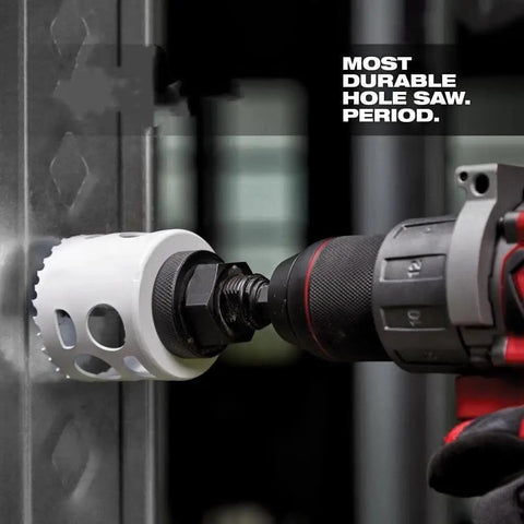 Rock Your Job Site With This Slick 19pc Hole Dozer Kit Boasting Ultra Tough Bi-Metal And Cobalt Saw Blades For Electricians Who Need Heavy Duty Drill Bits That Power Through Drywall And Wood Like A Champ Today. hole saw cutting drywall with drill