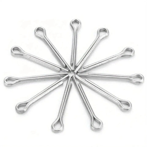 304 Stainless Steel R Shape Cotter Pins Set Assortment Kit With M1.6 M2.5 M3.2 M4 Sizes 300 Pieces arranged in star shape