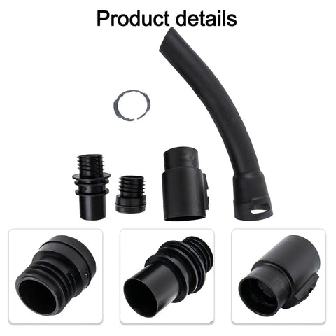 Vacuum Hose Connector Kit 4 Piece Set For WD1 To WD6 Models, 35mm Diameter, Black Accessory Kit displayed on white background.