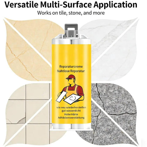 Easy No Fuss Tile Repair Kit For DIY Home Fixes, 2 Piece Gel Glue Set for Cracks on Various Tile Surfaces
