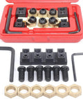 18 Piece 5 8 Inch T Slot Eccentric Clamping Kit With Half To Thirteen Thread For Lathe Milling Machines Pro Grade Heavy Duty Copper And 45 Steel Fixture For Mold Tool Making And Workshop Projects, red case
