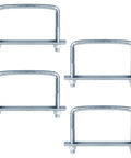 4 Pack 5 Inch Wide Square U Bolts Set With 1/2 Inch Thread, 5-1/8 Inch Long, Adjustable Clamping From 2 To 3-1/8 Inches, Electro Galvanized Steel