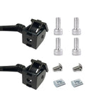 2 Pack 2020 Series Aluminum Extrusion Profile Connector Set With Flexible Pivot Joints And Handles 6mm T Slot 20x20 Rails Black Zinc Alloy Hardware For Building And DIY Projects, with screws and T-nuts