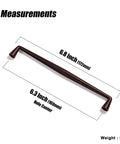 Oil Rubbed Bronze Antique Zinc Alloy Cabinet Handles 6.3 Inch Hole Center Pulls Set Of 6 showcasing measurements