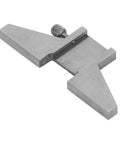 Beefy Depth Gauge Base for Dial and Vernier Calipers, T Bar Attachment, stainless and carbon steel, precision-ground, close-up view