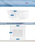 Dimensions of Upper Crisper Bin Replacement For Whirlpool And Kenmore Refrigerators, No Tool Required Fridge Drawer Upgrade That Fits WP2188661 shown.