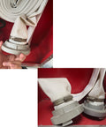 Beefy Adjustable 6 To 51 mm Hose Clamp securing a red fire hose, made of 304 stainless steel, durable and rust resistant