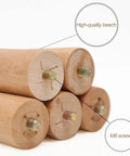 Close-up of a Four Piece Solid Wood Furniture Leg Replacement Set for desks, sofas, coffee tables, and cabinets, with screws visible.