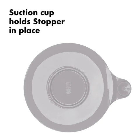 Top view of Heavy Duty Tub Stopper With Wall Mount Suction Cup, showcasing secure suction grip for leak-free bath drainage.