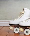 4 Pack Wear Resistant PU Double Row Roller Skate Wheels With Bearings In White For Quad Skates Indoor Outdoor Replacement Parts
