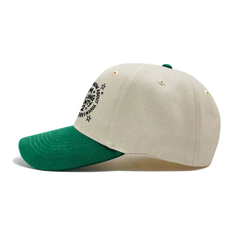 Feel Like A Star In A Breathable Cotton Baseball Cap Bundle For Men, beige cap with green brim, stylish outdoor wear