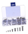 Shop Grade 304 Stainless Steel Solid Rivets Kit Includes 160 Tough Round Head Fasteners in clear storage box.