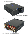 RCA Switcher 4 In 1 Out For Home Audio Setup, HiFi Input Selector And Signal Splitter Box with CNC Aluminum Knob, rear RCA connectors