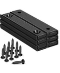 Heavy Duty Neodymium Bar Magnets With Screw Holes Six Pack 80 Lbs Capacity For Cabinets And Metal Shelves, Super Strong Magnetic Hold For DIY Projects, Long Lasting Powerful Cabinet Magnets, six black bar magnets with mounting screws