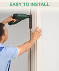 Person installing Top Shelf Heavy Duty 2 Pack 4 Inch Piano Hinges 304 Stainless Steel Black Continuous Cabinet Door Hinges.